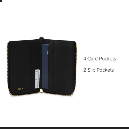 Tumi Unisex Passport Case Black/Gold One Size