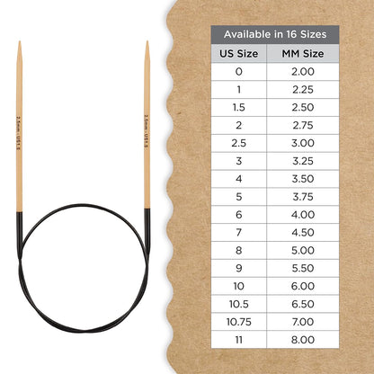 Knitter’s Pride Bamboo Luxe Fixed Circular Needles 40"" (100cm) – US Size 1.5 (2.5mm)