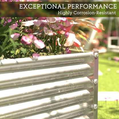 FRIZIONE 2pcs Tall Galvanized Raised Garden Bed Outdoor,Steel Garden Bed for Vegetables,Above Ground Garden Box for Flower,Metal Raised Beds for Gardening - 6x3ft