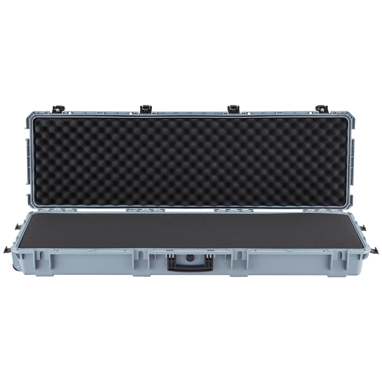 VEVOR Rifle Case, Hard Rifle Case with 4 Layers Fully-protective Foams, 52 inch Lockable Long Storage Case with Wheels, IP67 Waterproof & Dustproof, Grey