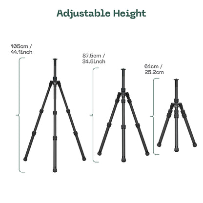 FANAUE Tripod for Binoculars Telescope, 42" Carbon Fiber Spotting Scopes Tripods Stand with 1/4" and 3/8" Thread,Camera Tripod with Reversible Center Column for DSLR