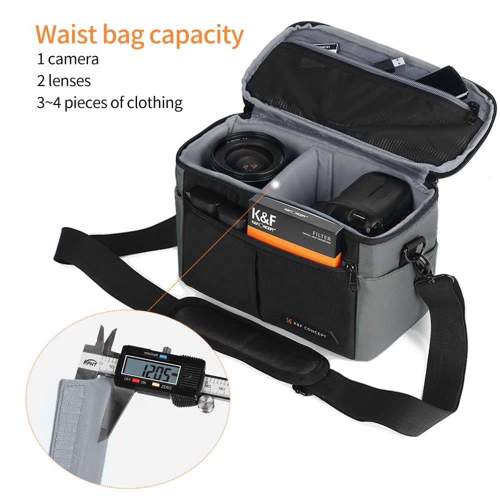K&F CONCEPT Camera Bag EVA Waterproof 2 in 1Camera Backpack Shoulder Bag 32L Large Capacity with Rain Cover Storage for 15.6" Laptop for Photography