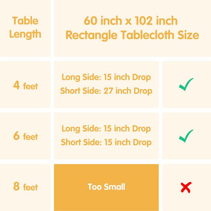 BRILLMAX 6 Pack Ivory Tablecloths 60 x 102 Inch for 6ft Rectangle Tables - 150 GSM Polyester Fabric, 15" Standard Drop, Water, Stain & Wrinkle Resistant Cloth Cover for Wedding Banquet Dining Buffet