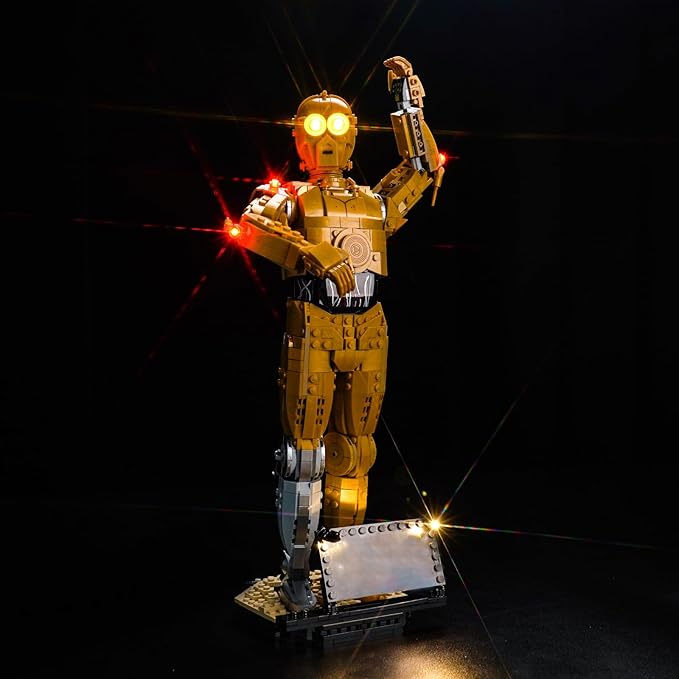 Upgraded Led Light Kit for Lego Star Wars C-3PO Buildable Droid Figure Building Set Light Control Version Compatible with Lego 75398 (Model Not Included)