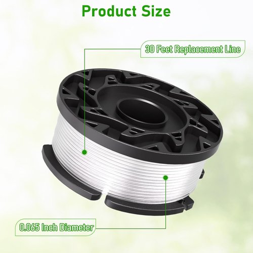 Hechuang 10 Pack String Trimmer Replacement Spools - 30ft 0.065" Line for Black+Decker AF-100