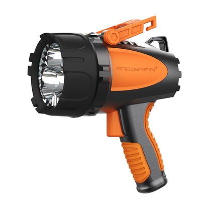 GOODSMANN Rechargeable Spotlight IP67 Waterproof Marine Spotlights up to 4500 Lumen Handheld Light LED Searchlight with EVA Storage Carrying Case and USB Charger for Hiking, Boating, Hunting, Camping