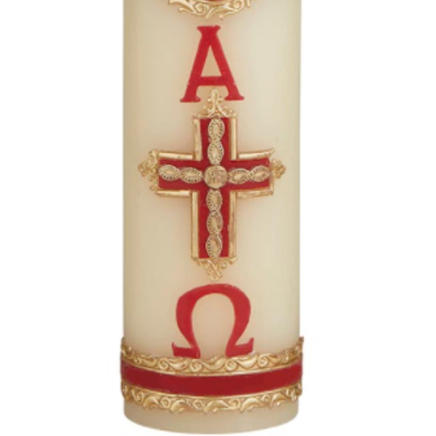 Needzo Lamb of God Paschal Candle Catholic Church Supplies, Home Prayer Space Sanctuary Decoration, Unscented Pillar Candles, 8 Inches