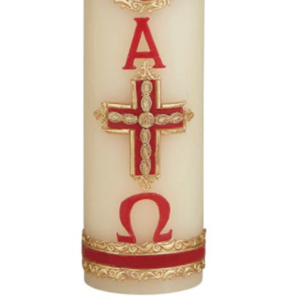 Needzo Lamb of God Paschal Candle Catholic Church Supplies, Home Prayer Space Sanctuary Decoration, Unscented Pillar Candles, 8 Inches