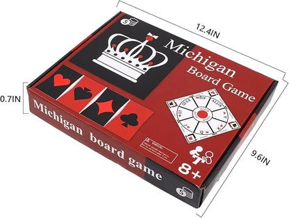 Michigan Rummy Board Game Set Tripoley Game Felt Mat Foldable Family Original Combination of Joker RummyHearts and Poker Includes 2 Decks of Cards and 200 Numbered Poker Chips