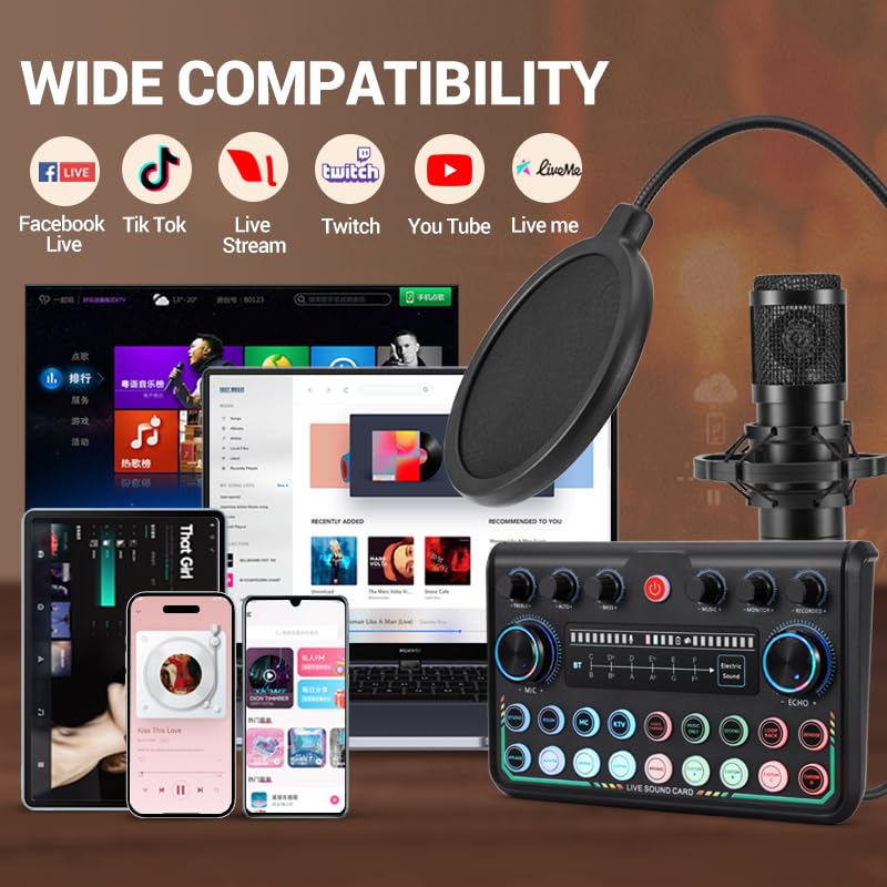 Znclces 2025 Upgraded Podcast Equipment Bundle for 2, Recording Studio Package with Pro Audio Interface(4 Customize SE) and Podcast Microphone for Gamer Podcasting, Recording, Singing, Streaming