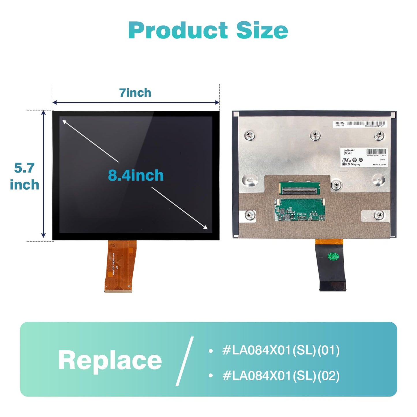 2026 New 8.4" UConnect 4C UAQ Screen Radio Navigation, Chip Upgrade Gel-Free, Replacement Compatible Fit for Dodge RAM Jeep Chrysler 2017-2021 Replace OEM # LA084X01(SL)(02) with Mounting Tool