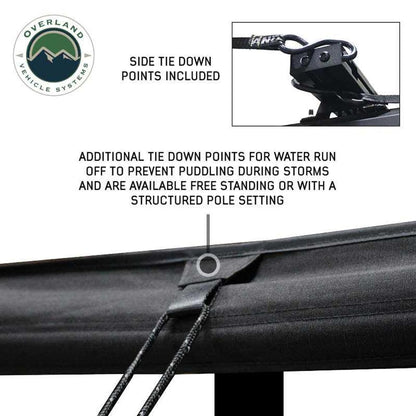 Overland Vehicle Systems 19690002 XD Nomadic 270 Degree Awning with Integrated LED Lights & Black Out Passenger Side | 129 Sq Ft of Coverage | Black Fabric and Travel Cover Included