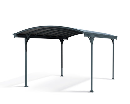 Palram - Canopia Vitoria 5000 10 x 16 Metal Carport, Heavy Duty Car Port, Weather-Protected Gray Aluminum Frame, Gray Polycarbonate RV & Car Storage, UV Protected, DIY Garage Kit, 10-Year Warranty