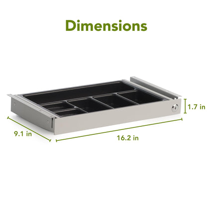 PERFECT POSTURE Max Under Desk Storage Drawer – Large Desk Drawer with Lock for Regular & Sit-Stand Standing Desks, Gray (16.2” x 9.3")
