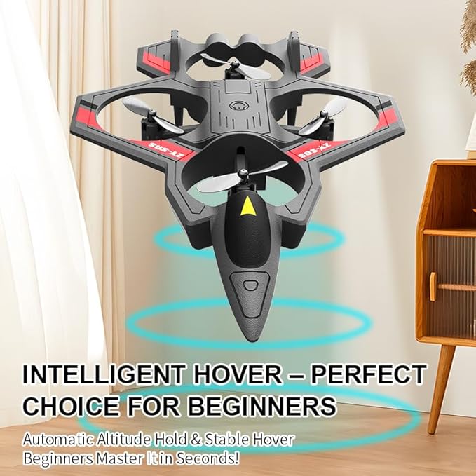 RC Planes with Light Remote Control Airplanes RC Airplane Fighter Jet 360° Flip Stunt Roll Drones for Men Remote Control Plane (White - Plastic)