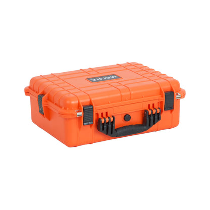 MEIJIA Portable IP67 Waterproof Protective Case,Hard Camera Case,Customized Fit Foam Inserted,Fit for Camera, Equipments, Lens,Drones,19.78“X15.77"x7.41"(Orange)
