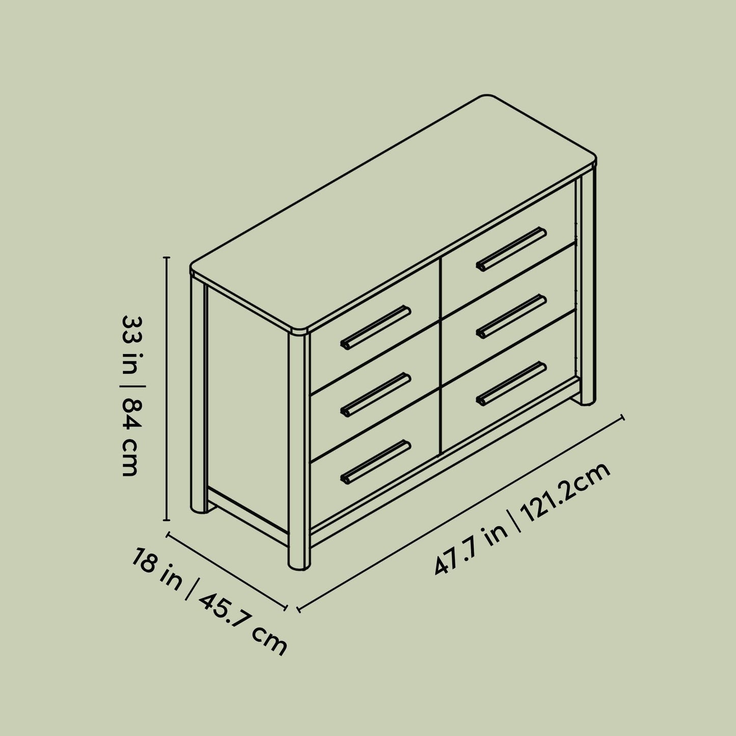 Storkcraft Malta 6 Drawer Dresser – GREENGUARD Gold Certified, Wood Dresser for Bedroom, Nursery & Kids' Bedroom Storage, Safety Interlocking Drawer System, Pre-Installed Tracks (Driftwood)