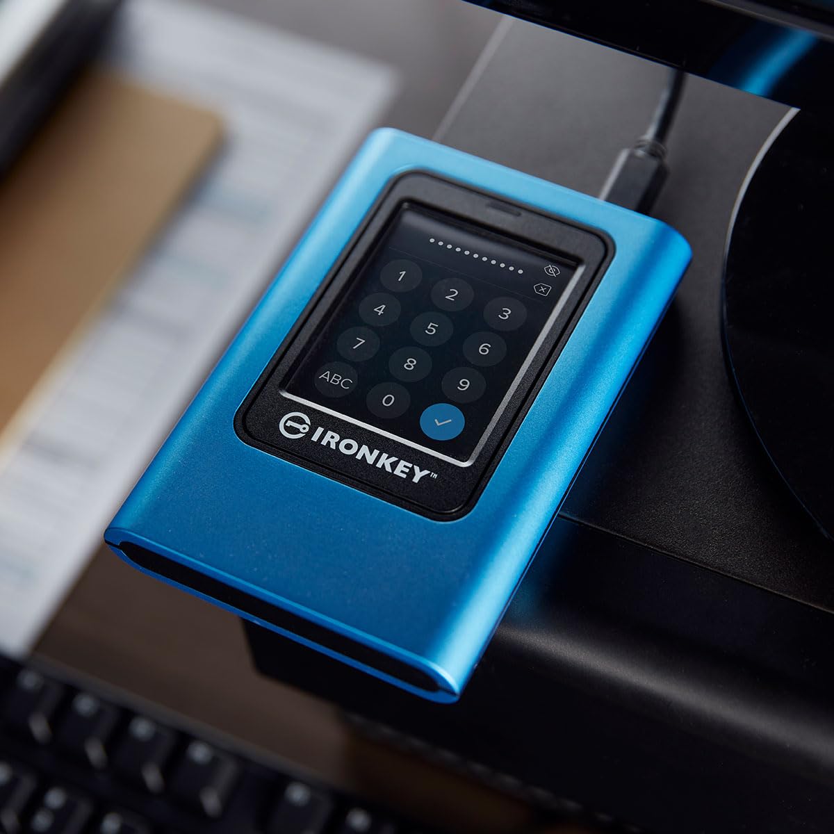 Kingston IronKey Vault Privacy 80 960GB External SSD | FIPS 197 | XTS-AES 256GB Encrypted | Touch Screen PIN | Secure Data Protection | IKVP80ES/960G