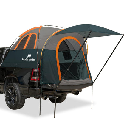 Umbrauto Truck Bed Tent with Awning: 5.5-5.8FT PU3000mm Waterproof Tailgate Pickup Truck Tents, Easy Set-up for 2 Person, Fits Full Size Short Bed, Chevy, Dodge, Ford, GMC, Green