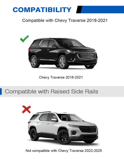 Wonderdriver Lockable 300lbs Roof Rack Cross Bars Compatible with Chevy Chevrolet Traverse 2018 2019 2020 2021,All-Metal Aluminum Heavy Duty Roof Rails Crossbars Cargo Canoe Black Rooftop Luggage.