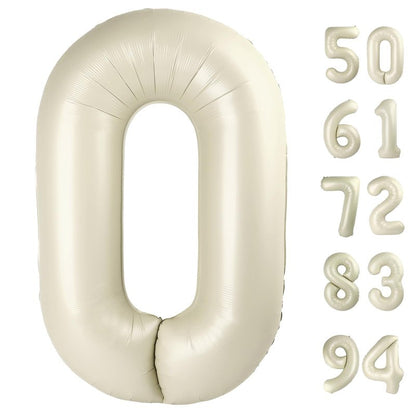 Cream Number 19 Balloon 40 inch, 19 Number Balloons, 19th Cream Birthday Decorations, 19 Year Old Girls Boys White Party Supplies