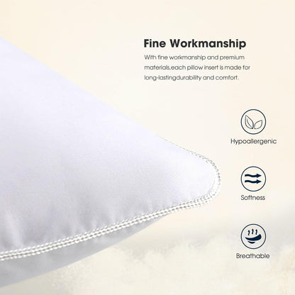 WINGLAM Throw Pillow Inserts - Hypoallergenic Ultra Soft Down Alternative | 36x36 Inches, White
