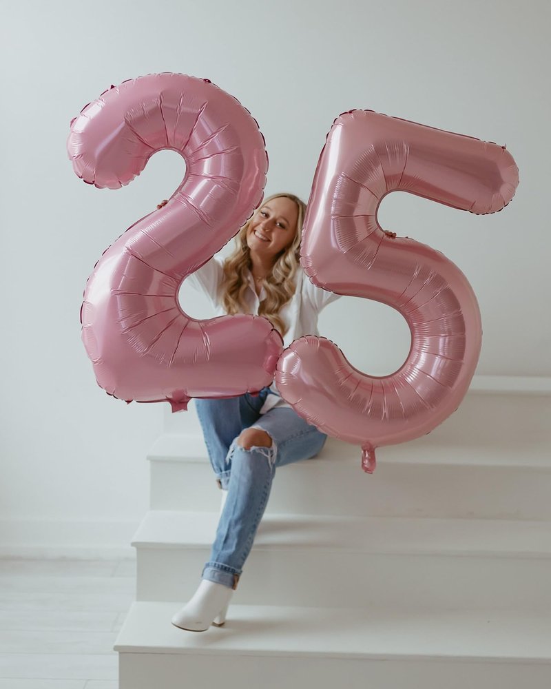 Pearlescent Pink Number 13 Balloons 40 inch, 13 Number Balloons, 13th Birthday Decorations for Girls 13 Year Old Pastel Pink Party Supplies