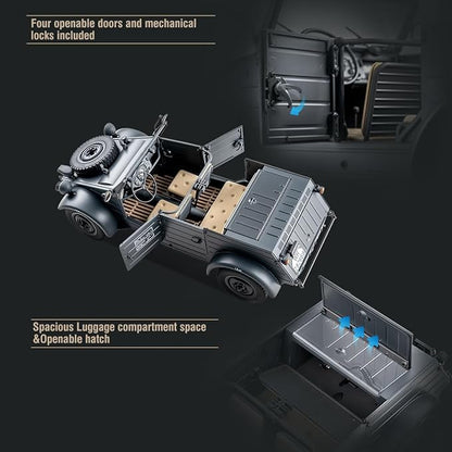 BEEZRC RocHobby 1/12 RC Crawler Kubelwagen Type 82 RC Car for Adults 4WD Off-Road Remote Control Truck Hobby RC Crawler with LED Lights 8Km/h High Performance