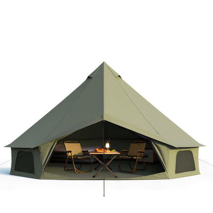 YOLENY 4 Season Bell Tent fits 3-4 People Waterproof Yurt Tent with Stove Jack Glamping Tent for Family Camping and Outdoor Parties 10FT