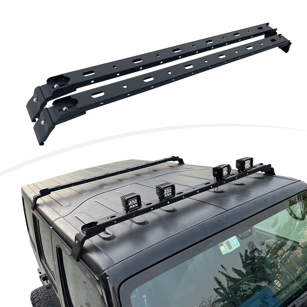 XOOKUN Steel Maximum Load 300 lbs Roof Rack Bars Kayak Cargo Carriers Crossbar roof Rack Compatible with Jeep Wrangler JK JL Gladiator JT 2007-2024 (4 Door Hard Top)