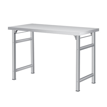 GAOMON 48" Folding Stainless Steel Table, 520 LBS Single Tier Commercial Worktable Workstation for Prep & Work, NSF Stainless Steel Kitchen Island for Home Kitchen Restaurant Garage Warehouse