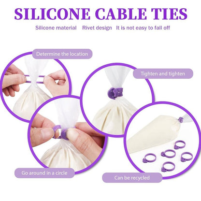 24 Inch Disposable Large Piping Bags,100 PACK Extra Large Thick Pastry Bags with 6 Bag Ties, Thickened Icing Bags,Cake Decorating Bags,Frosting Bags for Cake Decorating Cream Frosting