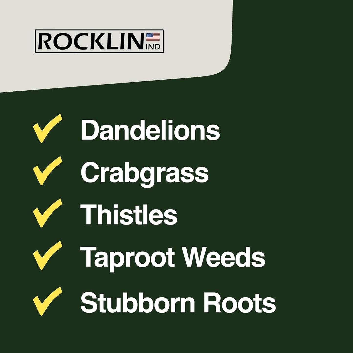 Rocklin™ Stand Up Weed Puller Tool - 4 Claw Steel Head - 48-Inch Handle for Easy Weeding