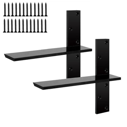 2-Pack Floating Shower Bench Brackets - 14" L x 2.5" W Heavy-Duty Hidden Countertop Wall Support Brackets, 3/8" Thick, Ideal for Floating Vanity, Cabinets, Granite,Dishwashers, Bin,and Bench Seats