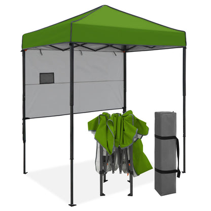 COOS BAY 6x4 Pop Up Canopy Tent with Adjustable Side Wall, Easy Setup Lightweight Portable Sun Shelter for Beach, Camping & Small Spaces, Grass Green