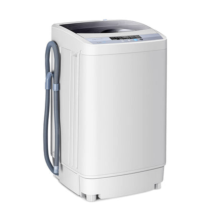 Giantex Washing Machine Portable Compact 12lbs Capacity Full-Automatic W/Drain Pump,10 programs 8 Water Level 1.34 Cu.ft Cloth Washer and Spinner