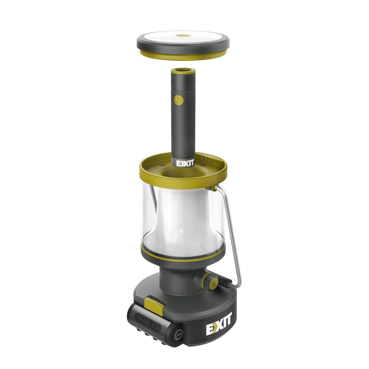EXIT 20V 3-in-1 Rechargeable LED Lantern EX003, Portable, 800 Lumen Lantern Flashlight for Camping, Hurricane, Emergency, Hiking, Power Outages, 2.0 Ah Battery Included