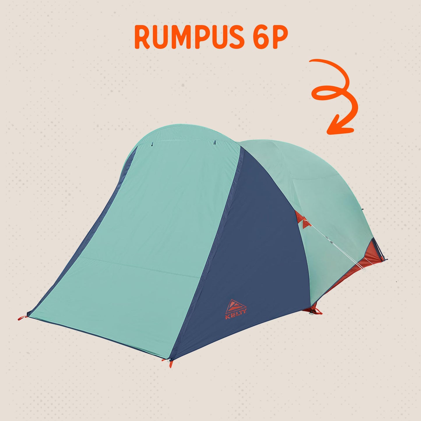 Kelty Rumpus Car Camping Tent – 4 or 6 Person Capacity, Huge Vestibule, Tall Free Standing Shelter for Tailgating, Overlanding, Camping, 2023 (6 Person)