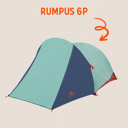 Kelty Rumpus Car Camping Tent – 4 or 6 Person Capacity, Huge Vestibule, Tall Free Standing Shelter for Tailgating, Overlanding, Camping, 2023 (6 Person)