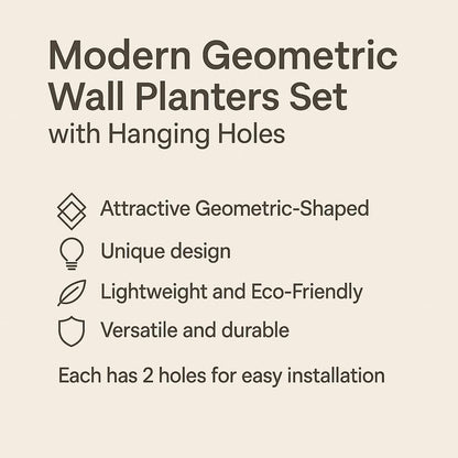 Trius Wholesale Collective Vertical Garden Wall Planters – 2-Pack Modern Matte Black Geometric Pots for Indoor Plants, Wall Vase, Indoor and Outdoor Use 6"