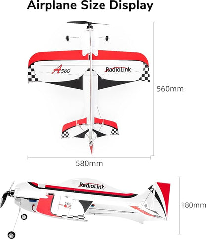 Radiolink A560 6 Flight Modes RC Airplane Easy to Fly RFT RC Airplanes with 2.4Ghz Remote Control Byme-A Gyro FC Brushless Motor for Kids Boys Girls Adults Beginner or Experienced
