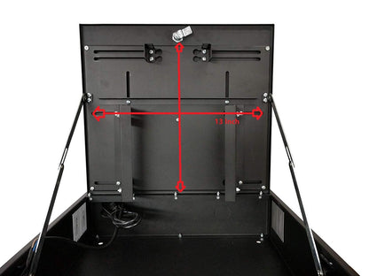 Kenuco Heavy Duty 16 Gauge Steel DVR Security Lockbox with Fan and Swing Open Top (24'' x 21'' x 8'' Black)