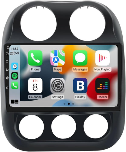 Car Radio Stereo for Jeep Compass Patriot 2010 2011 2012 2013 2014 2015 2016 Radio Upgrade with Wireless Carplay Android Auto 10 inch Support GPS Navigation WiFi BT SWC Back up Camera
