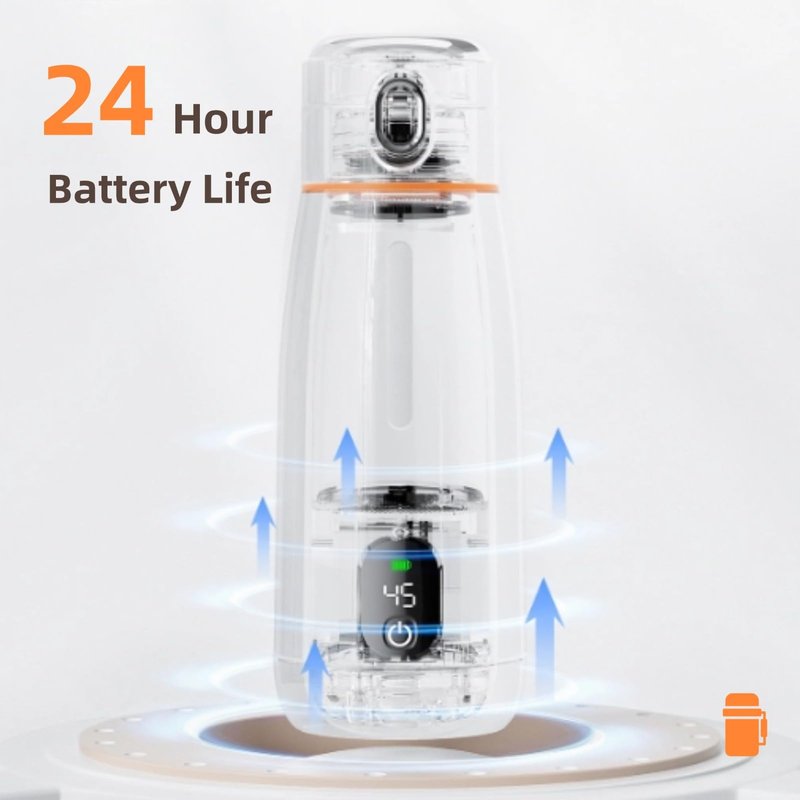 Vvikizy Travel Electric Kettle, 316 Stainless Steel USB Rechargeable Cordless Heating Portable 350ml Hot Water Boiler with Thermal Insulation, for Outdoor Camping Car Office