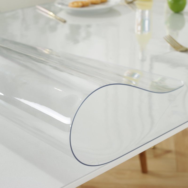 LovePads Clear Desk Mat 31.5 x 47.2 Inch, 1.5mm Thick Clear Table Protector, Waterproof Plastic Table Cover Protector, PVC Desk Protector Mat, Vinyl Desk Cover for Desktop, Coffee & Dining Tables