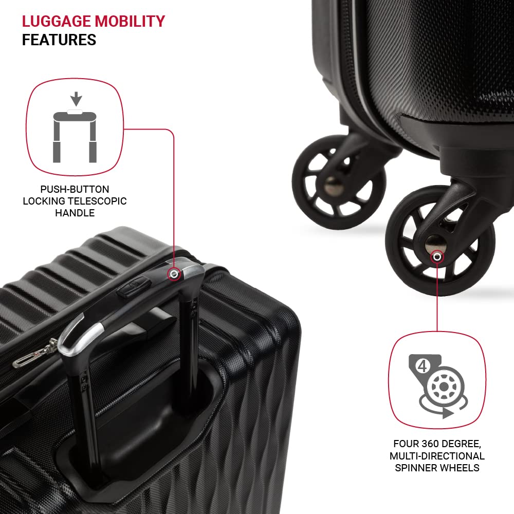 SwissGear 8018 Expandable Luggage, Hard Shell Large Luggage with Spinner Wheels