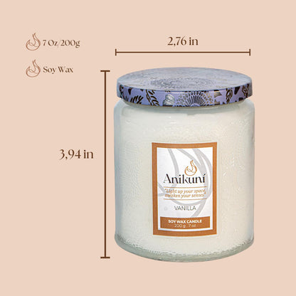 Soy Wax Candle with Vanilla Scent, 7oz, Natural Essence, Long Lasting, Reusable Glass Jar, Eco-Friendly Home Decor, Relaxing Gift for Home Spa, Vanilla Aromatherapy Candle