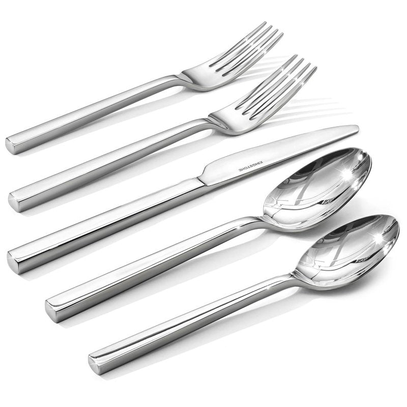 KINGSTONE Silverware Set, 30-Piece Flatware Cutlery Set Premium Stainless Steel, Service for 6, for Kitchen, Home, Wedding, Party, Mirror Polished and Dishwasher Safe