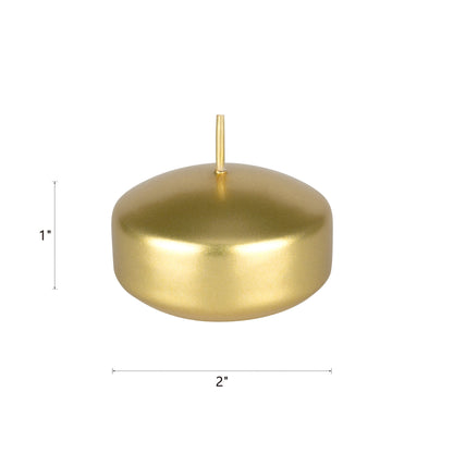 Mega Candles 12 pcs Unscented Gold Floating Candles, Hand Poured Wax Candle 2 Inch Diameter, Home Décor, Wedding Receptions, Centerpieces, Occasions, Events, Festivities, Meditations, Spas