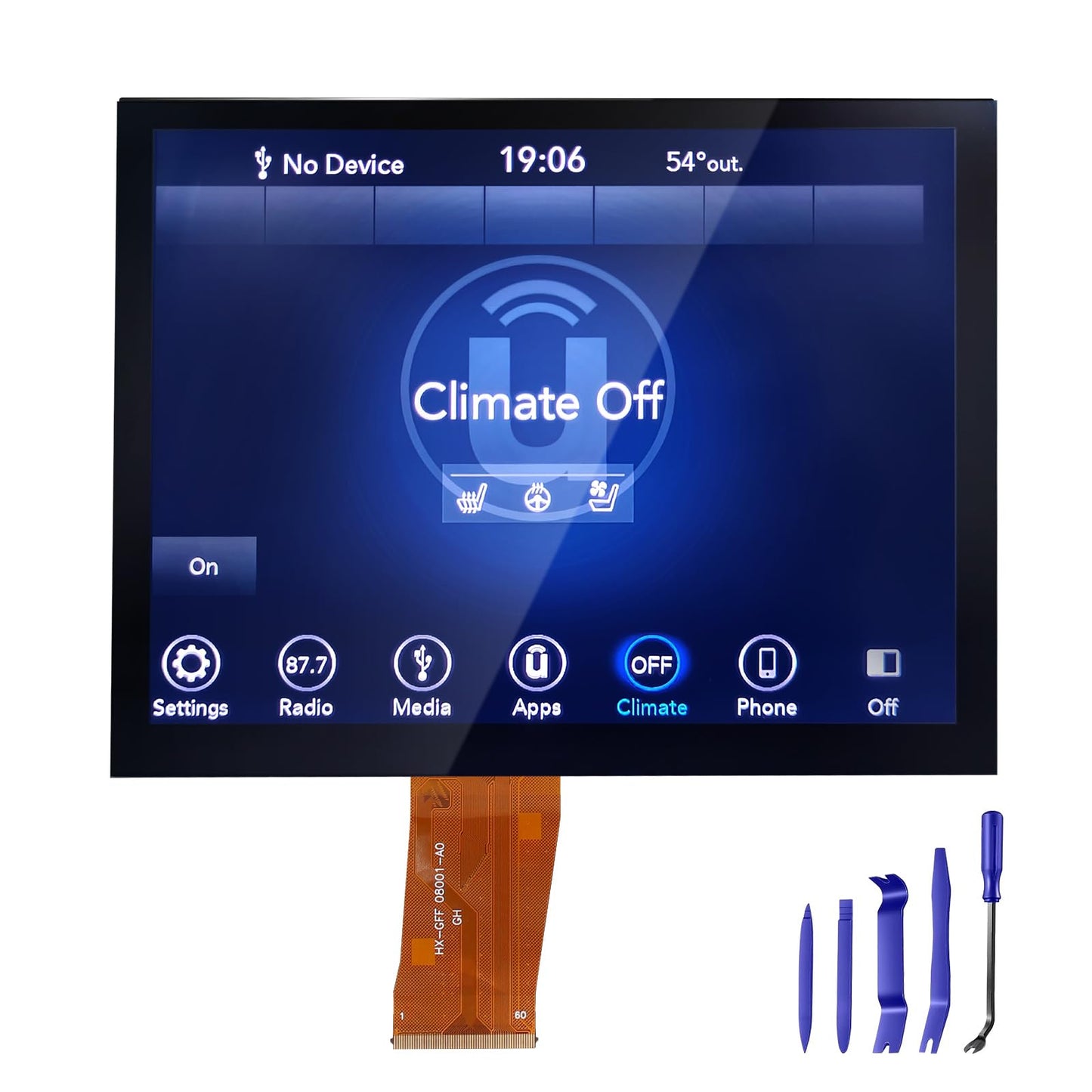 2026 New 8.4" UConnect 4C UAQ Screen Radio Navigation, Chip Upgrade Gel-Free, Replacement Compatible Fit for Dodge RAM Jeep Chrysler 2017-2021 Replace OEM # LA084X01(SL)(02) with Mounting Tool